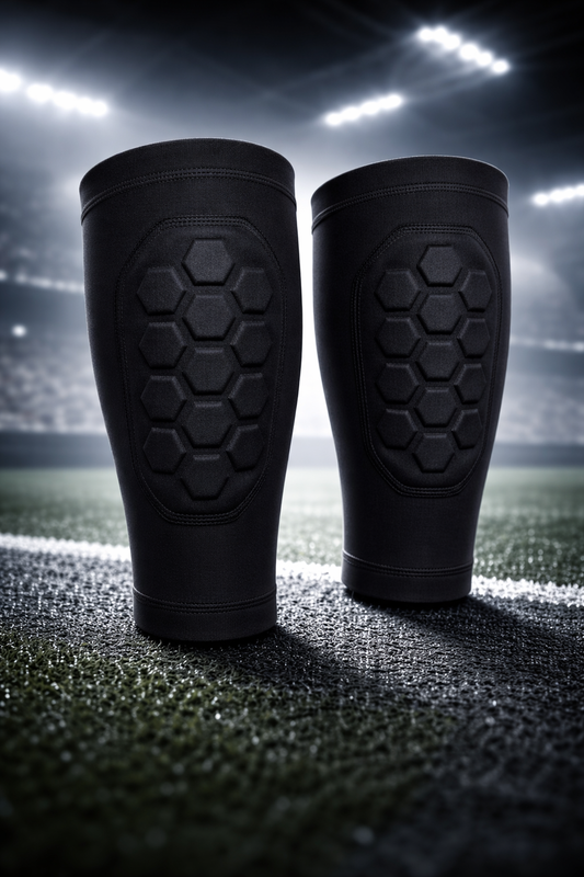 Honeygrade LegProtectors – ingebouwde scheenbeschermers in sok (zwart, one size)